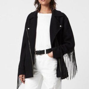 All Saints Robyn Merino Wool Biker Jacket - Medium